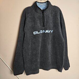 Old Navy Kids Boys Gray 1/4 Zip Fleece Pullover Sweater Top Size 14